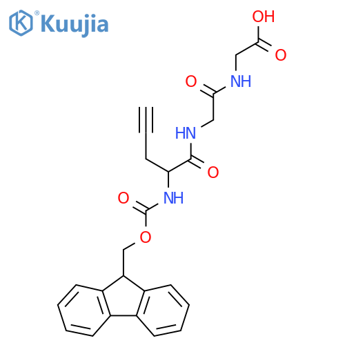 2-{2-2-({(9H-fluoren-9-yl)methoxycarbonyl}amino)pent-4-ynamidoacetamido}acetic acid structure