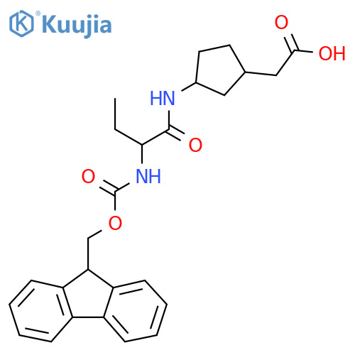 2-{3-2-({(9H-fluoren-9-yl)methoxycarbonyl}amino)butanamidocyclopentyl}acetic acid structure