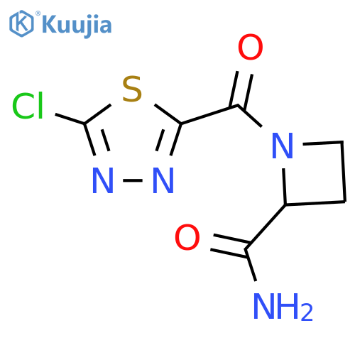 1-(5-chloro-1,3,4-thiadiazole-2-carbonyl)azetidine-2-carboxamide structure
