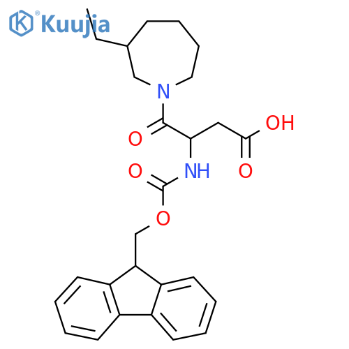 4-(3-ethylazepan-1-yl)-3-({(9H-fluoren-9-yl)methoxycarbonyl}amino)-4-oxobutanoic acid structure
