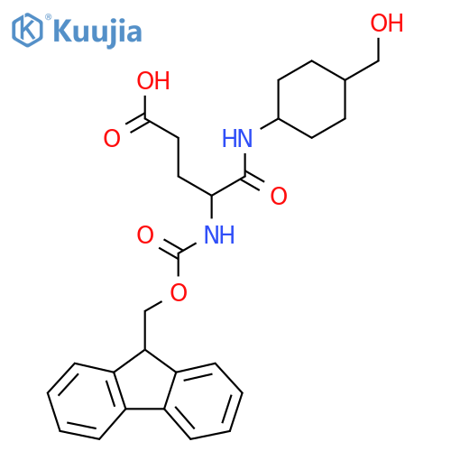 4-({(9H-fluoren-9-yl)methoxycarbonyl}amino)-4-{4-(hydroxymethyl)cyclohexylcarbamoyl}butanoic acid structure