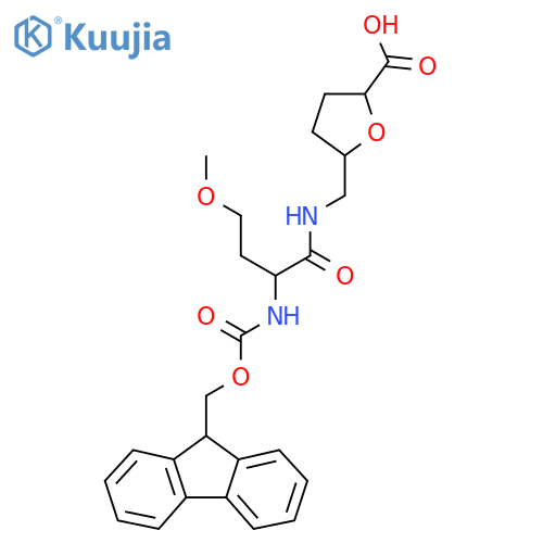 5-{2-({(9H-fluoren-9-yl)methoxycarbonyl}amino)-4-methoxybutanamidomethyl}oxolane-2-carboxylic acid structure