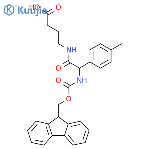 4-2-({(9H-fluoren-9-yl)methoxycarbonyl}amino)-2-(4-methylphenyl)acetamidobutanoic acid structure