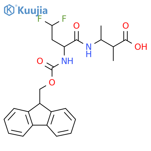 3-2-({(9H-fluoren-9-yl)methoxycarbonyl}amino)-4,4-difluorobutanamido-2-methylbutanoic acid structure