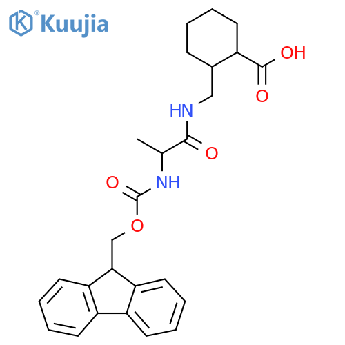 2-{2-({(9H-fluoren-9-yl)methoxycarbonyl}amino)propanamidomethyl}cyclohexane-1-carboxylic acid structure