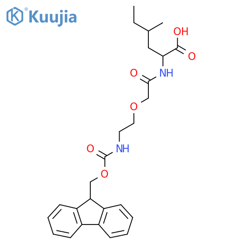 2-{2-2-({(9H-fluoren-9-yl)methoxycarbonyl}amino)ethoxyacetamido}-4-methylhexanoic acid structure