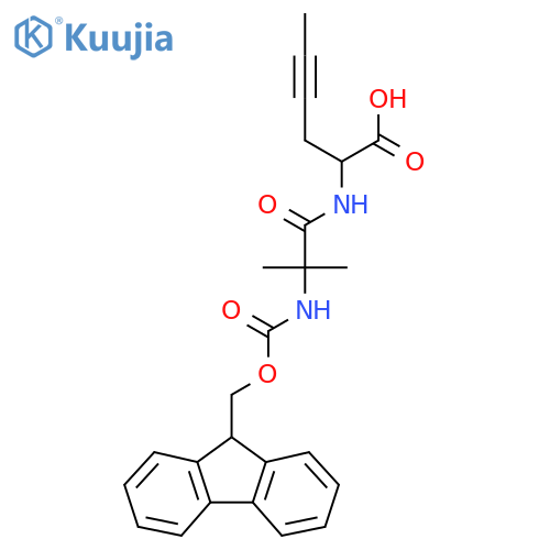 2-2-({(9H-fluoren-9-yl)methoxycarbonyl}amino)-2-methylpropanamidohex-4-ynoic acid structure