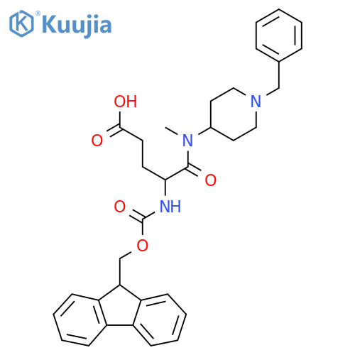 4-(1-benzylpiperidin-4-yl)(methyl)carbamoyl-4-({(9H-fluoren-9-yl)methoxycarbonyl}amino)butanoic acid structure