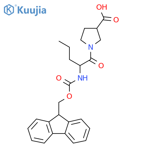 1-2-({(9H-fluoren-9-yl)methoxycarbonyl}amino)pentanoylpyrrolidine-3-carboxylic acid structure