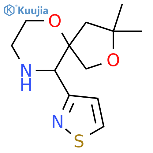 3,3-dimethyl-10-(1,2-thiazol-3-yl)-2,6-dioxa-9-azaspiro4.5decane structure