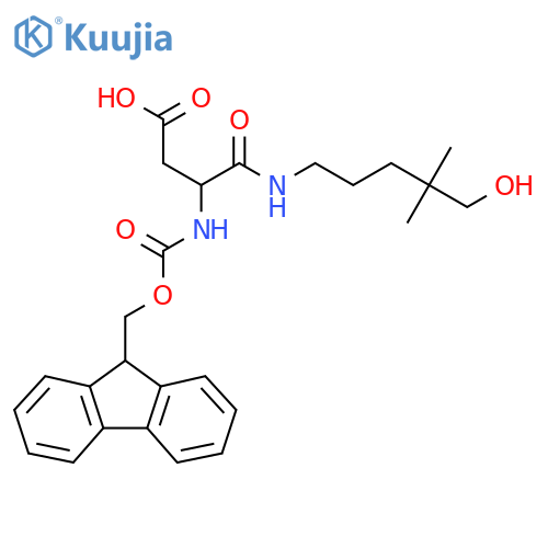 3-({(9H-fluoren-9-yl)methoxycarbonyl}amino)-3-(5-hydroxy-4,4-dimethylpentyl)carbamoylpropanoic acid structure
