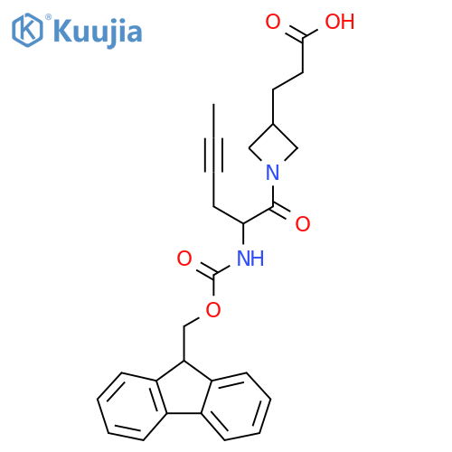 3-{1-2-({(9H-fluoren-9-yl)methoxycarbonyl}amino)hex-4-ynoylazetidin-3-yl}propanoic acid structure