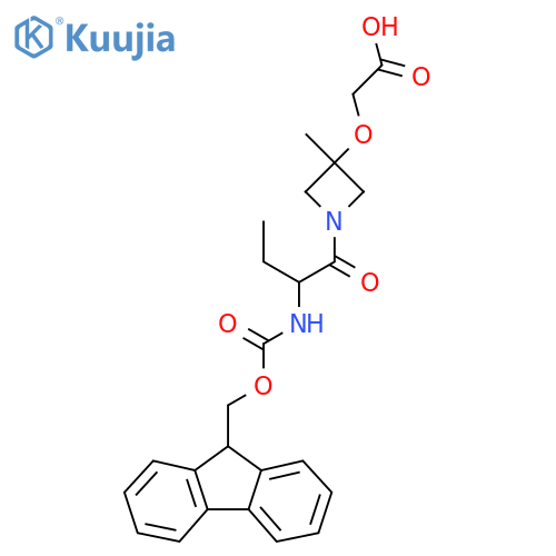 2-({1-2-({(9H-fluoren-9-yl)methoxycarbonyl}amino)butanoyl-3-methylazetidin-3-yl}oxy)acetic acid structure
