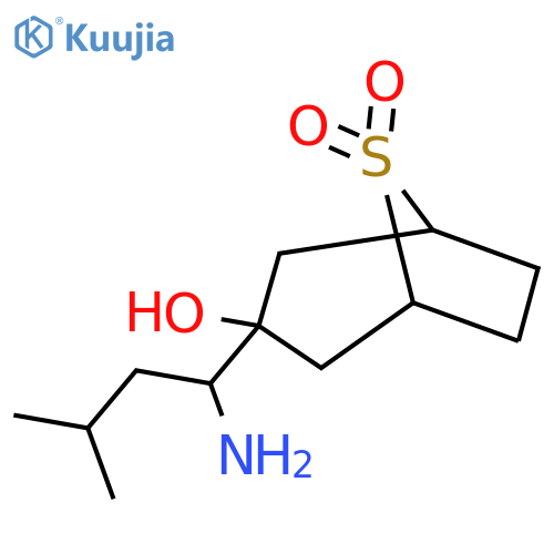 3-(1-amino-3-methylbutyl)-3-hydroxy-8lambda6-thiabicyclo3.2.1octane-8,8-dione structure