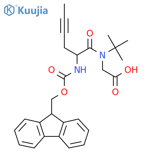 2-N-tert-butyl-2-({(9H-fluoren-9-yl)methoxycarbonyl}amino)hex-4-ynamidoacetic acid structure