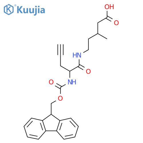 5-2-({(9H-fluoren-9-yl)methoxycarbonyl}amino)pent-4-ynamido-3-methylpentanoic acid structure