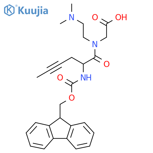2-{N-2-(dimethylamino)ethyl-2-({(9H-fluoren-9-yl)methoxycarbonyl}amino)hex-4-ynamido}acetic acid structure