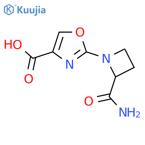 2-(2-carbamoylazetidin-1-yl)-1,3-oxazole-4-carboxylic acid structure