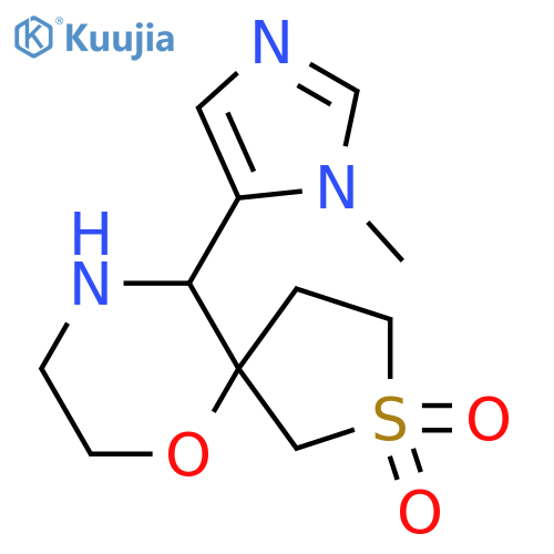 10-(1-methyl-1H-imidazol-5-yl)-6-oxa-2lambda6-thia-9-azaspiro4.5decane-2,2-dione structure