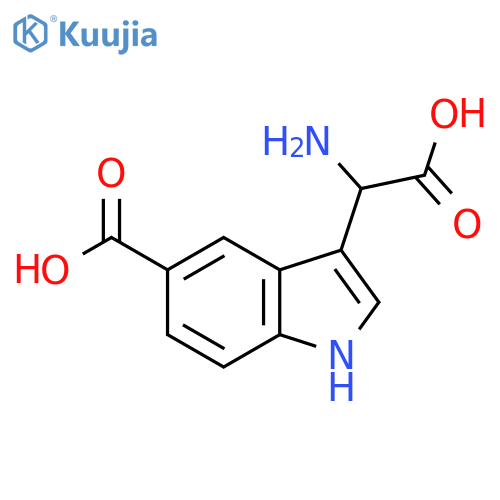 3-amino(carboxy)methyl-1H-indole-5-carboxylic acid structure