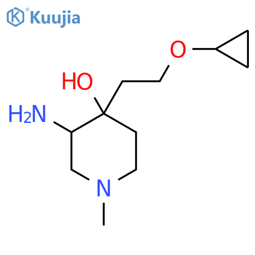 3-amino-4-(2-cyclopropoxyethyl)-1-methylpiperidin-4-ol structure