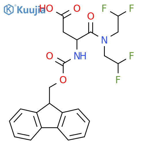 3-bis(2,2-difluoroethyl)carbamoyl-3-({(9H-fluoren-9-yl)methoxycarbonyl}amino)propanoic acid structure