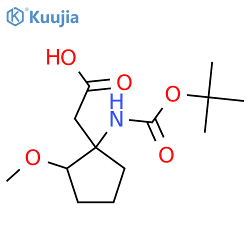 2-(1-{(tert-butoxy)carbonylamino}-2-methoxycyclopentyl)acetic acid structure