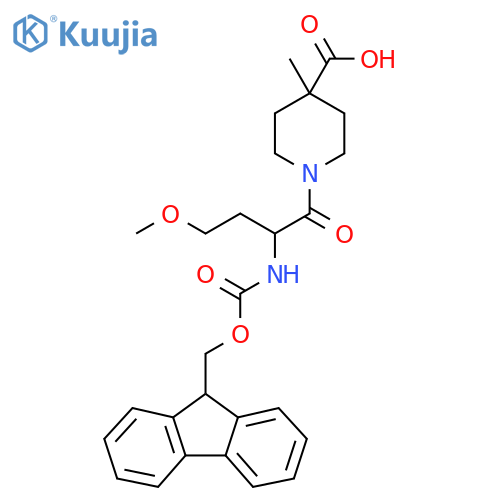 1-2-({(9H-fluoren-9-yl)methoxycarbonyl}amino)-4-methoxybutanoyl-4-methylpiperidine-4-carboxylic acid structure