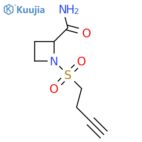 1-(but-3-yne-1-sulfonyl)azetidine-2-carboxamide structure