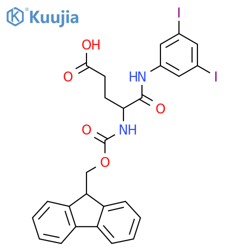 4-(3,5-diiodophenyl)carbamoyl-4-({(9H-fluoren-9-yl)methoxycarbonyl}amino)butanoic acid structure