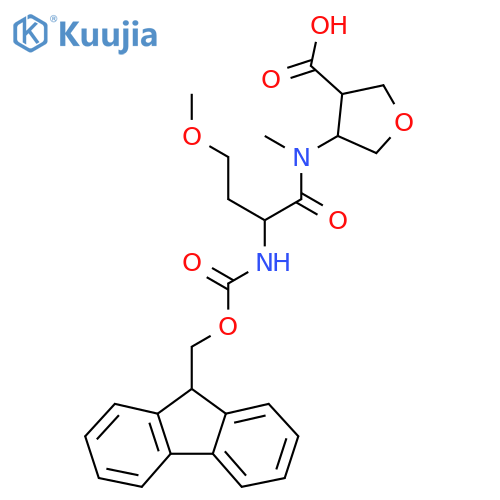 4-2-({(9H-fluoren-9-yl)methoxycarbonyl}amino)-4-methoxy-N-methylbutanamidooxolane-3-carboxylic acid structure