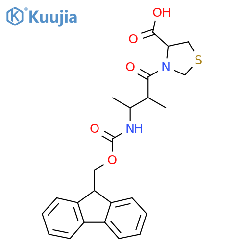 3-3-({(9H-fluoren-9-yl)methoxycarbonyl}amino)-2-methylbutanoyl-1,3-thiazolidine-4-carboxylic acid structure
