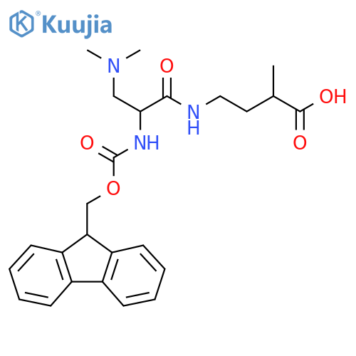 4-3-(dimethylamino)-2-({(9H-fluoren-9-yl)methoxycarbonyl}amino)propanamido-2-methylbutanoic acid structure