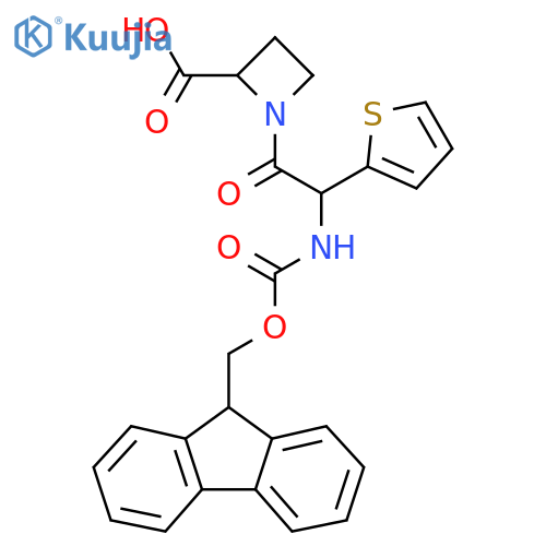 1-2-({(9H-fluoren-9-yl)methoxycarbonyl}amino)-2-(thiophen-2-yl)acetylazetidine-2-carboxylic acid structure
