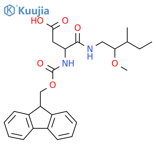 3-({(9H-fluoren-9-yl)methoxycarbonyl}amino)-3-(2-methoxy-3-methylpentyl)carbamoylpropanoic acid structure