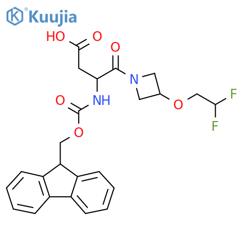 4-3-(2,2-difluoroethoxy)azetidin-1-yl-3-({(9H-fluoren-9-yl)methoxycarbonyl}amino)-4-oxobutanoic acid structure