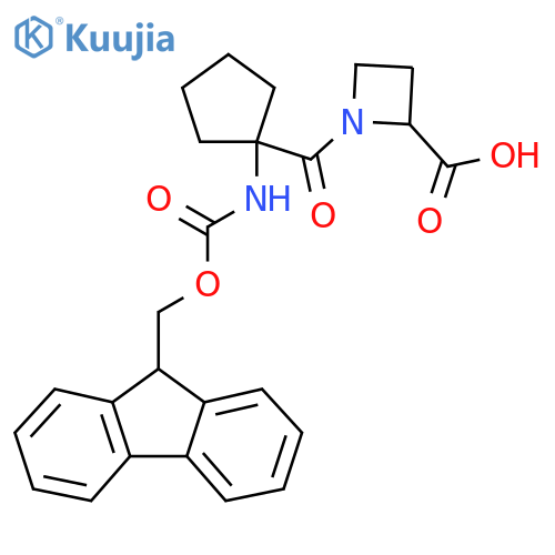 1-1-({(9H-fluoren-9-yl)methoxycarbonyl}amino)cyclopentanecarbonylazetidine-2-carboxylic acid structure