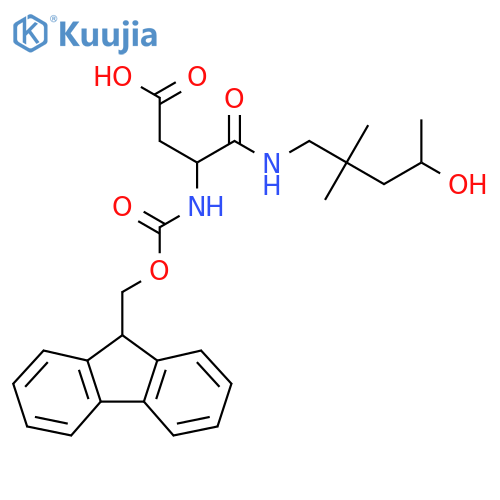 3-({(9H-fluoren-9-yl)methoxycarbonyl}amino)-3-(4-hydroxy-2,2-dimethylpentyl)carbamoylpropanoic acid structure