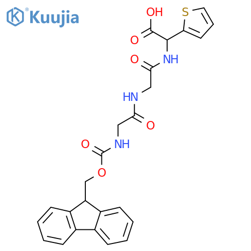 2-{2-2-({(9H-fluoren-9-yl)methoxycarbonyl}amino)acetamidoacetamido}-2-(thiophen-2-yl)acetic acid structure