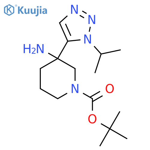 tert-butyl 3-amino-3-1-(propan-2-yl)-1H-1,2,3-triazol-5-ylpiperidine-1-carboxylate structure