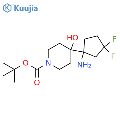 tert-butyl 4-(1-amino-3,3-difluorocyclopentyl)-4-hydroxypiperidine-1-carboxylate structure