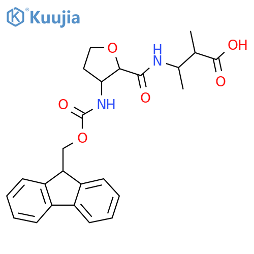 3-{3-({(9H-fluoren-9-yl)methoxycarbonyl}amino)oxolan-2-ylformamido}-2-methylbutanoic acid structure