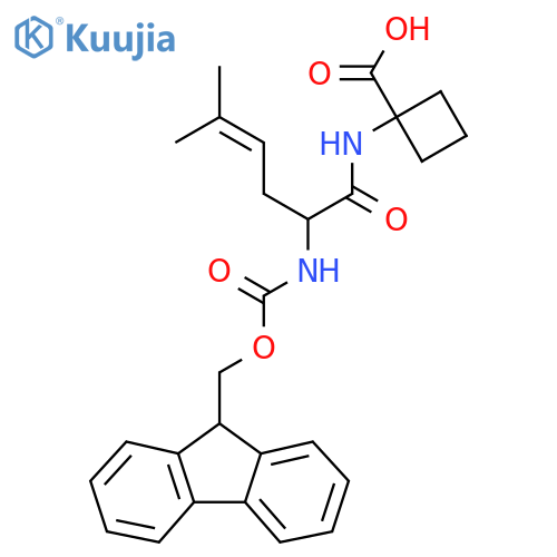1-2-({(9H-fluoren-9-yl)methoxycarbonyl}amino)-5-methylhex-4-enamidocyclobutane-1-carboxylic acid structure