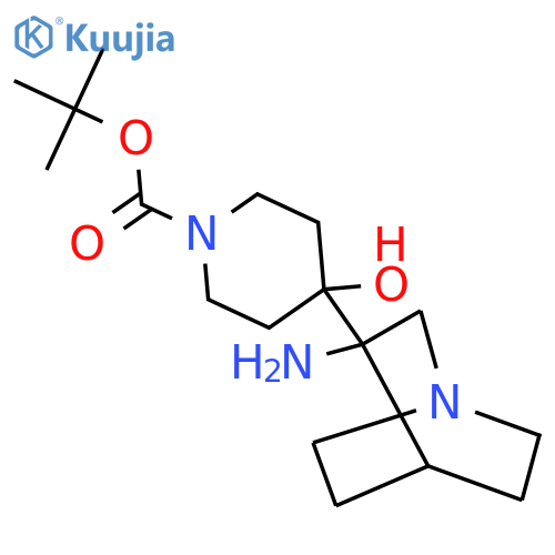 tert-butyl 4-{3-amino-1-azabicyclo2.2.2octan-3-yl}-4-hydroxypiperidine-1-carboxylate structure