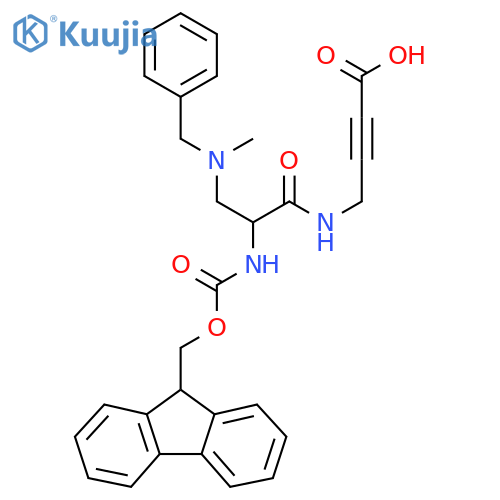 4-{3-benzyl(methyl)amino-2-({(9H-fluoren-9-yl)methoxycarbonyl}amino)propanamido}but-2-ynoic acid structure