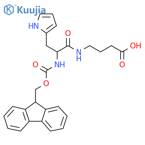 4-2-({(9H-fluoren-9-yl)methoxycarbonyl}amino)-3-(1H-pyrrol-2-yl)propanamidobutanoic acid structure
