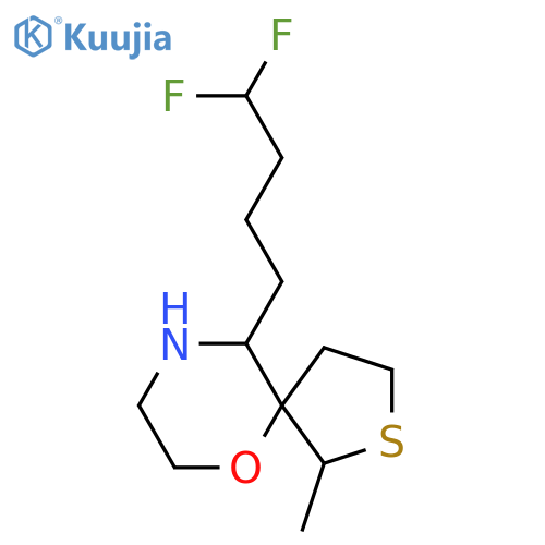 10-(4,4-difluorobutyl)-1-methyl-6-oxa-2-thia-9-azaspiro4.5decane structure