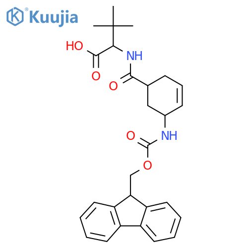 2-{5-({(9H-fluoren-9-yl)methoxycarbonyl}amino)cyclohex-3-en-1-ylformamido}-3,3-dimethylbutanoic acid structure