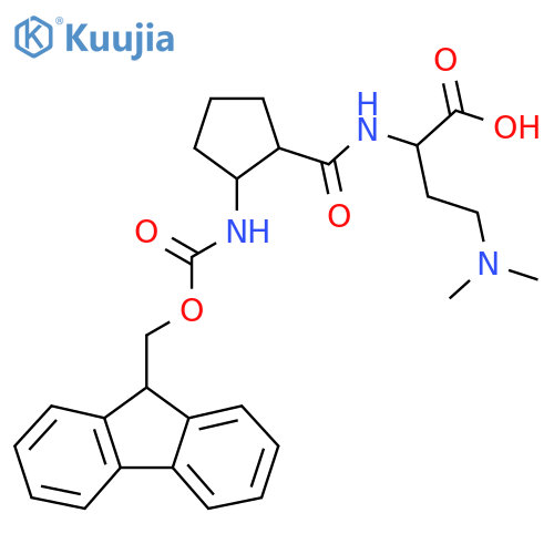 4-(dimethylamino)-2-{2-({(9H-fluoren-9-yl)methoxycarbonyl}amino)cyclopentylformamido}butanoic acid structure
