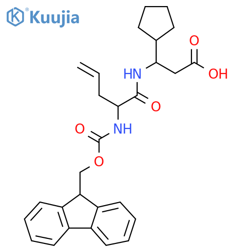 3-cyclopentyl-3-2-({(9H-fluoren-9-yl)methoxycarbonyl}amino)pent-4-enamidopropanoic acid structure